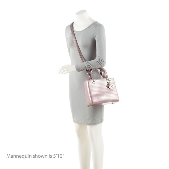 Dior Micro Cannage Metallic Calfskin Lady Dior Medium Tote - Picture 5 of 10